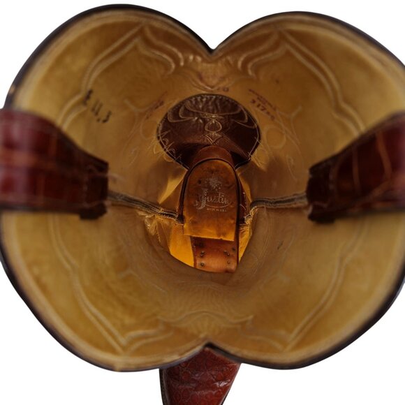 Vintage Justin Men 10.5D Exotic Alligator Belly Leather Cowboy Western Boots USA - Picture 15 of 16